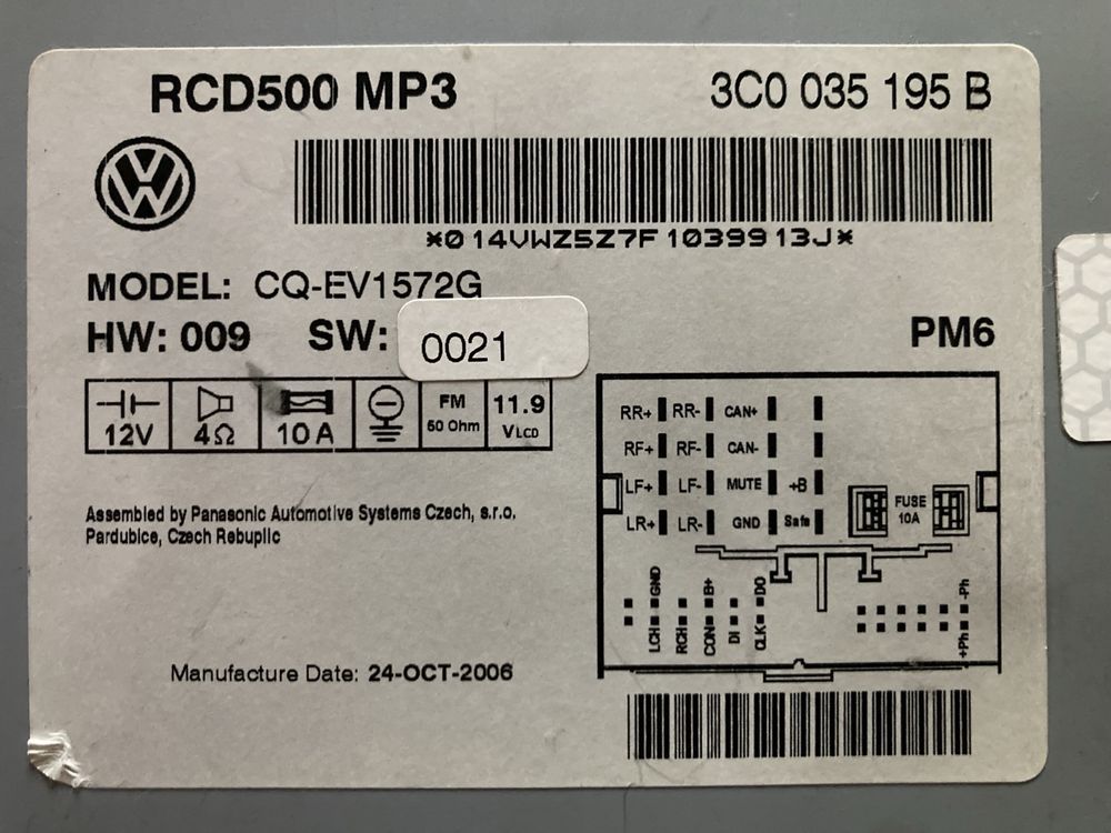 RCD 500 - magazie 6xCD/mp3