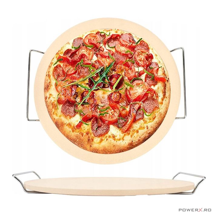 Tava pizza pentru coacere si servire, diametru 33 cm, alba, Klausberg