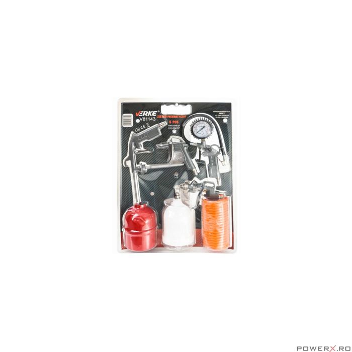 Kit compresor, set accesorii, pistol suflat, vopsit, umflat,