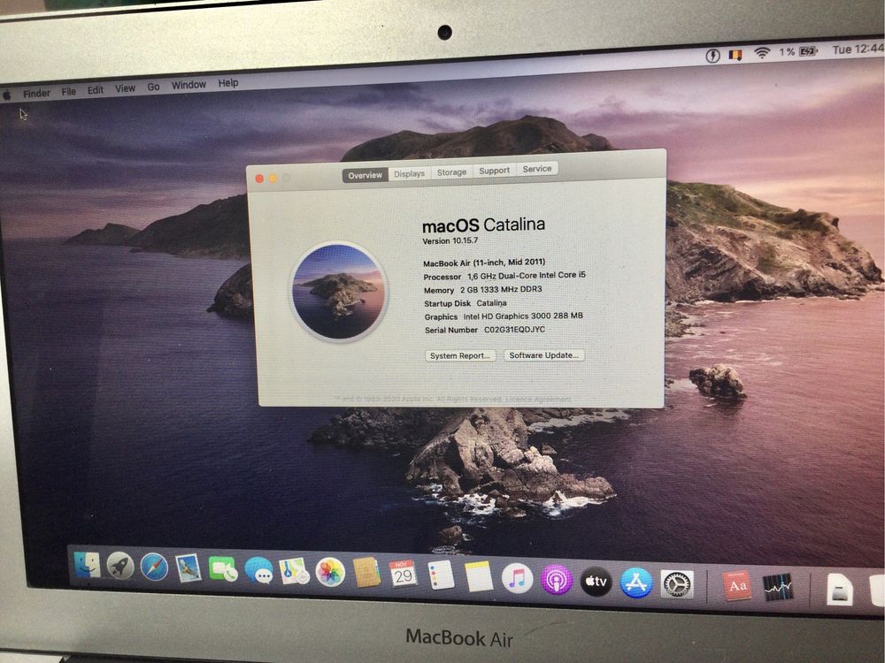 MacBook Air 11” mid 2011, A1370, stare perfecta, nu tine bateria