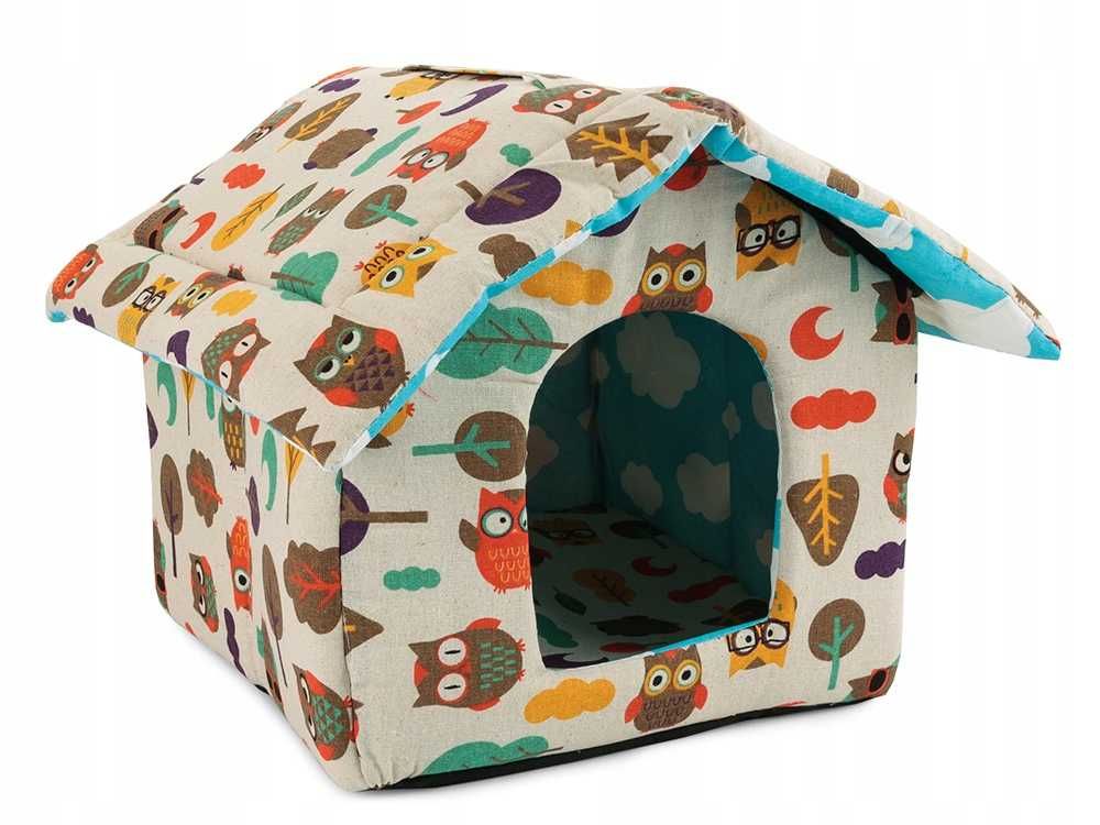 Casuta pliabila pentru pisici caini mici perna detasabila 38x35x33 cm