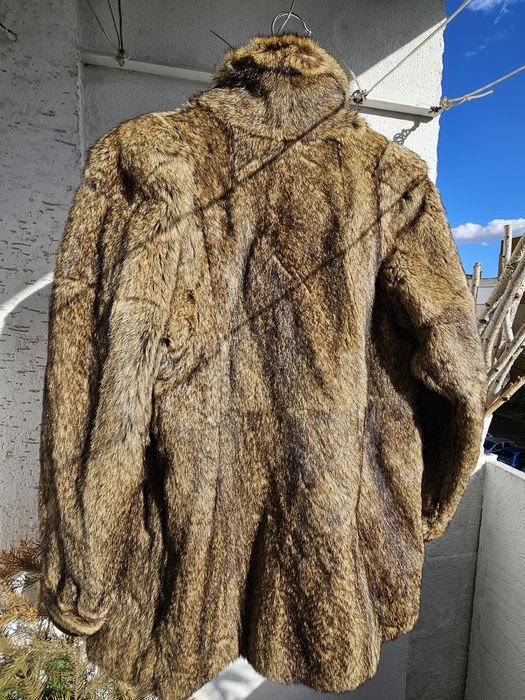 Кожено палто естествен косъм