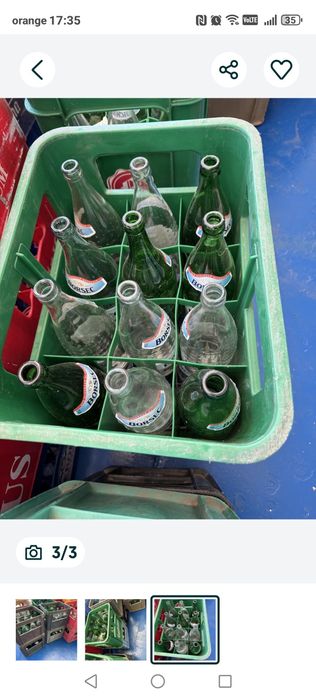 Naveta apa minerala cu sticle borsec