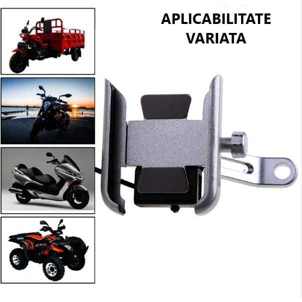 Suport telefon moto/scuter/atv/etc, cu/fara priza USB