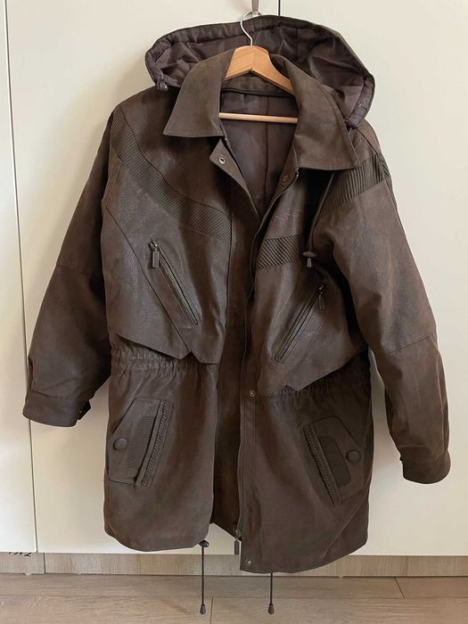 Geaca vintage din piele oversized