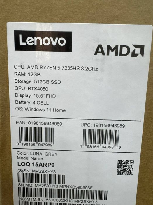 Игровой ноутбук Lenovo LOQ 15.6