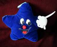 Плюшена играчка синя звезда с бяла мишка