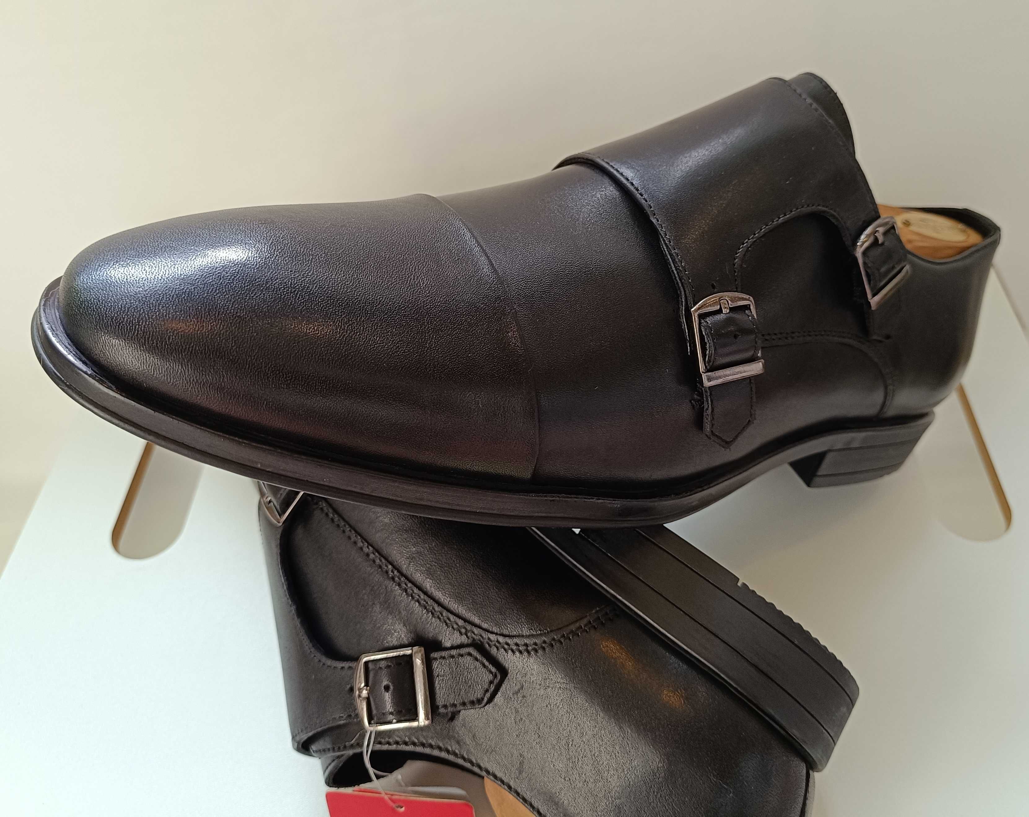 Pantofi monk 44 premium S'Oliver NOI piele naturala moale