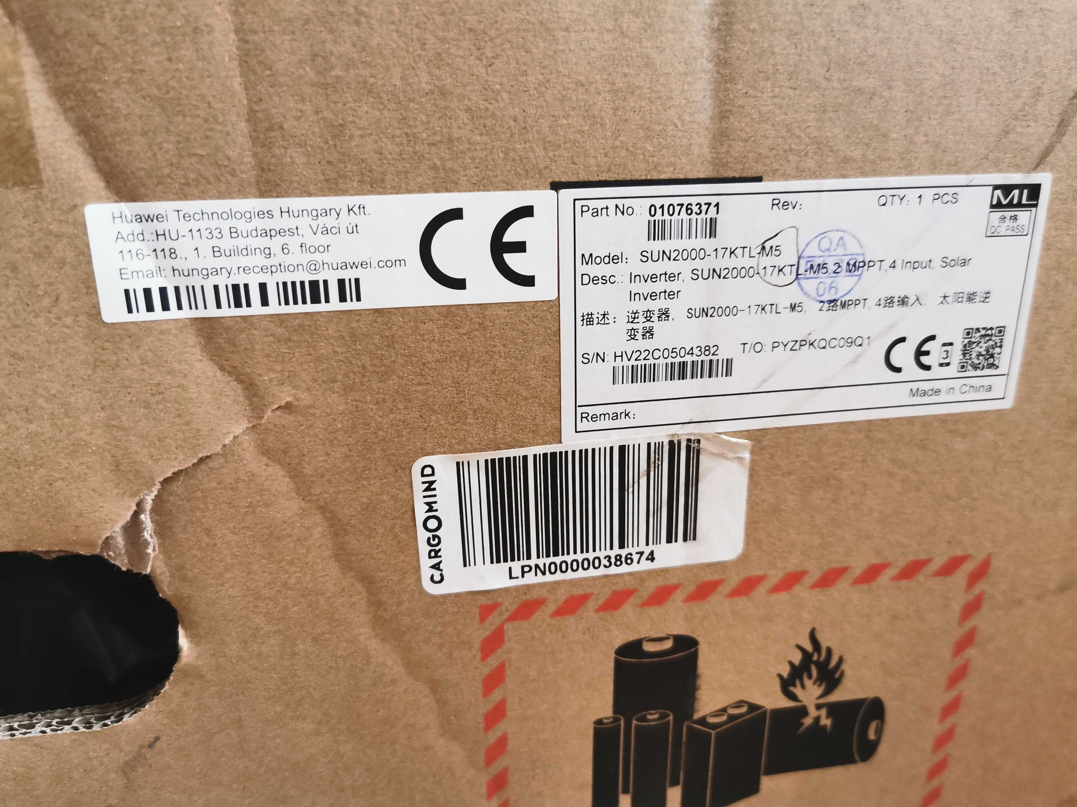 Нов 17 kW Huawei SUN2000-17KTL-M5 соларен инвертор