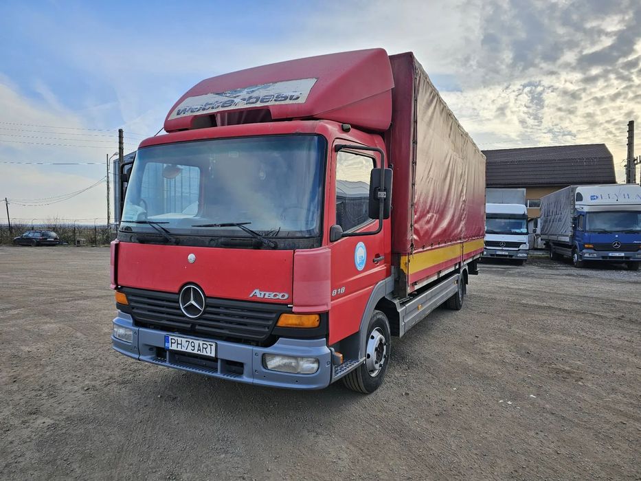 Mercedes-Benz ATEGO 818 Platforma 7490 KG cu prelata si lift stare foarte buna de functionare