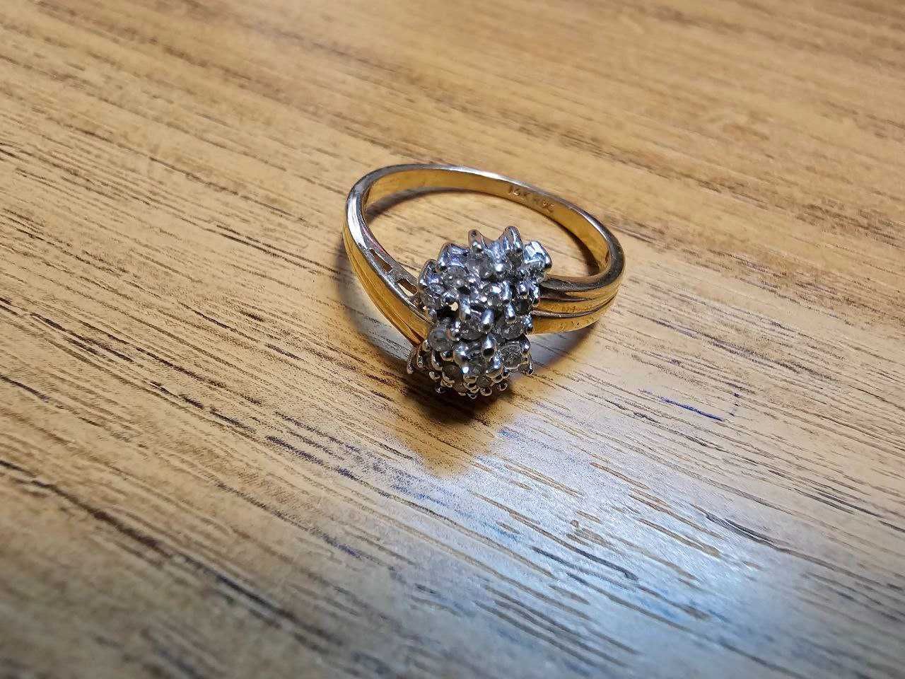 Inel cu diamante 14k(antikgemma)