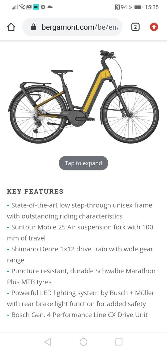 Bicicleta electrica Bergamot e ville suv elite