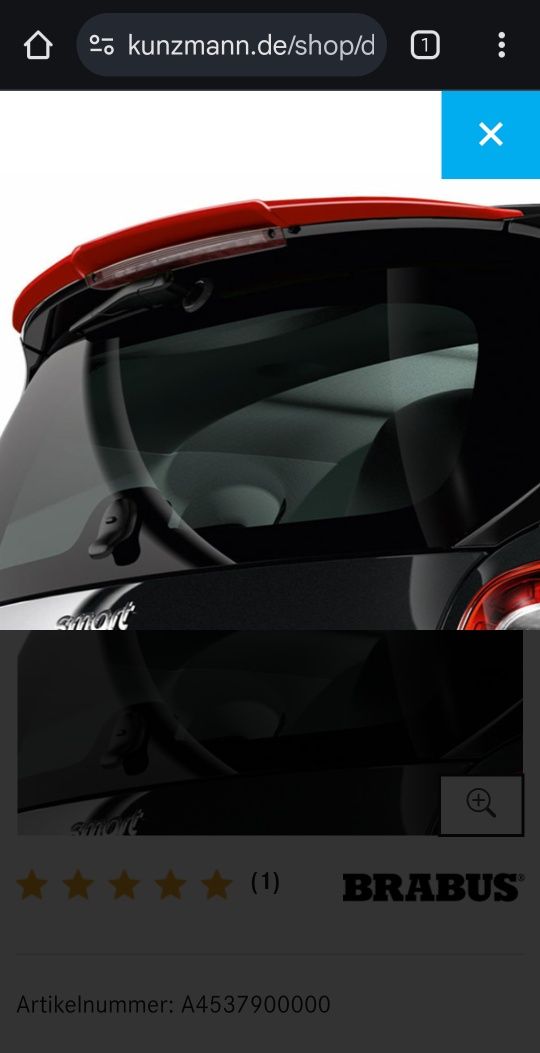 Спойлер лип Smart fortwo 453