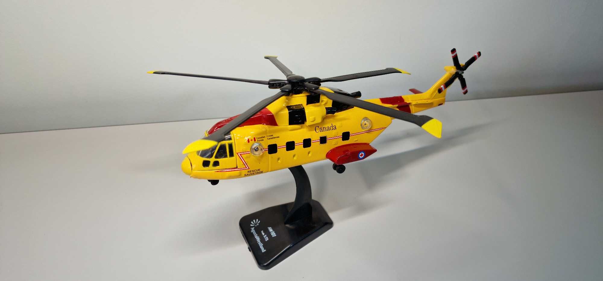 Jucarie metalica elicopter Agusta Westland AW 101 Canada Rescue 27 cm