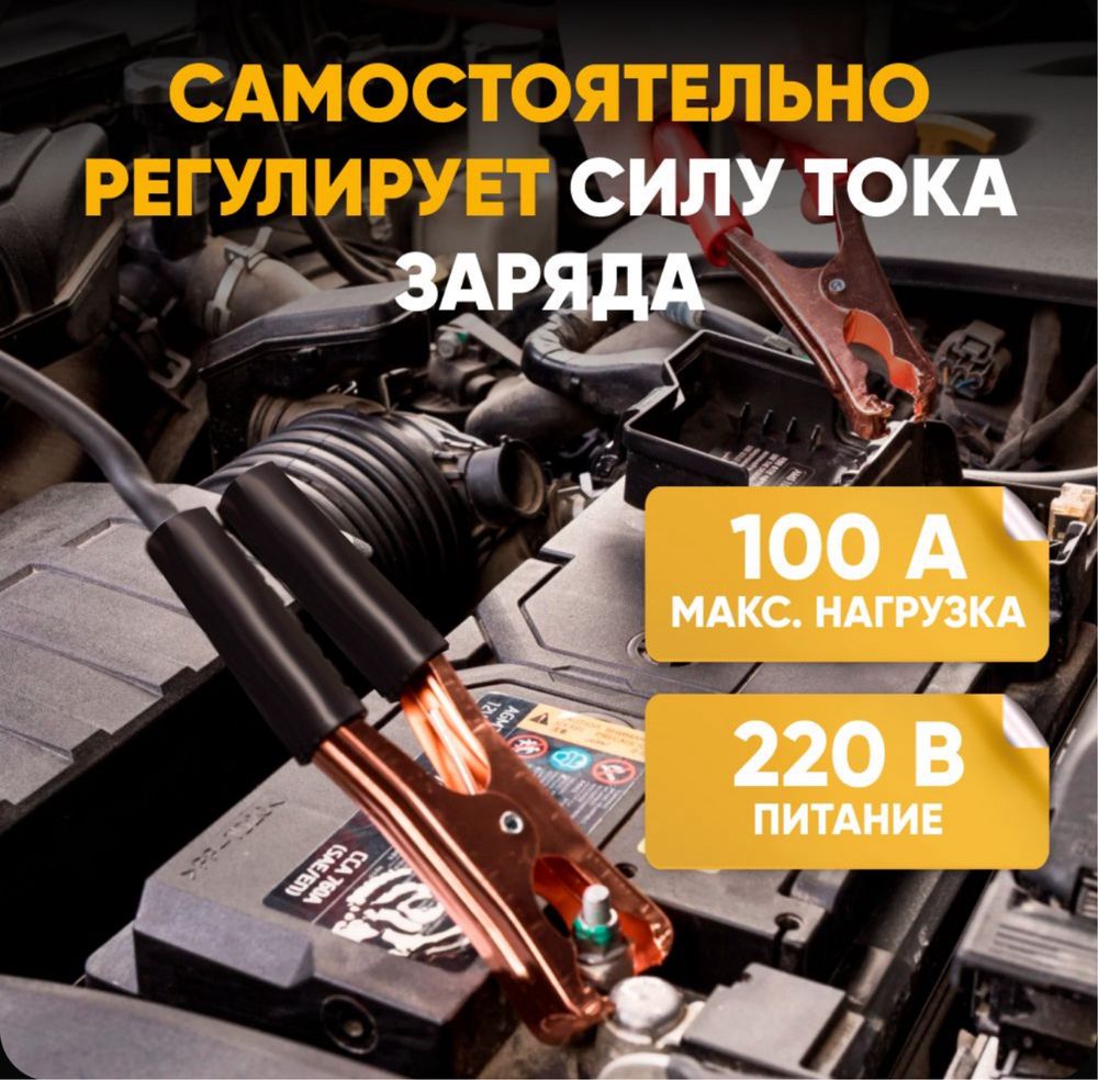 Интеллектуальное зарядное устройство для аккумулятора 100 ампер, 12/24