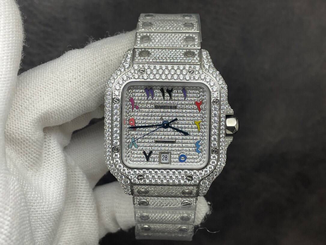 Cartier Santos 100 XL Full Diamond Coolection