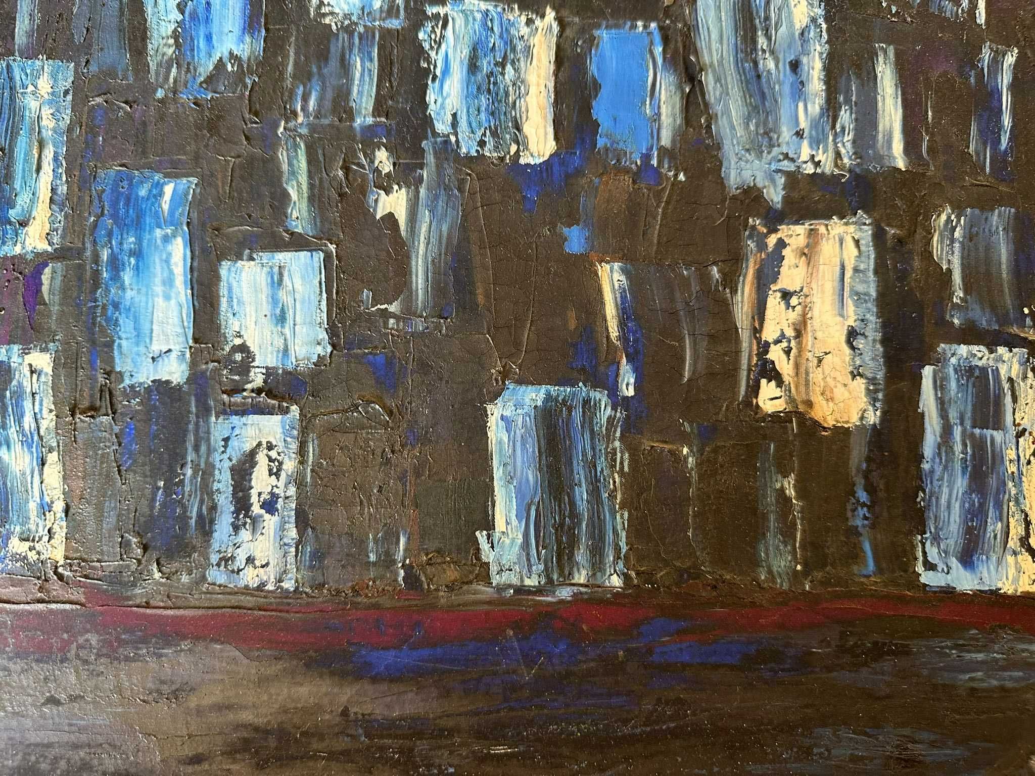 Tablou Nicolae Horneț, Compoziție abstractă cu albastru, 1981