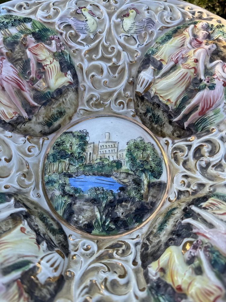 Fructiera deosebita din portelan capodimonte