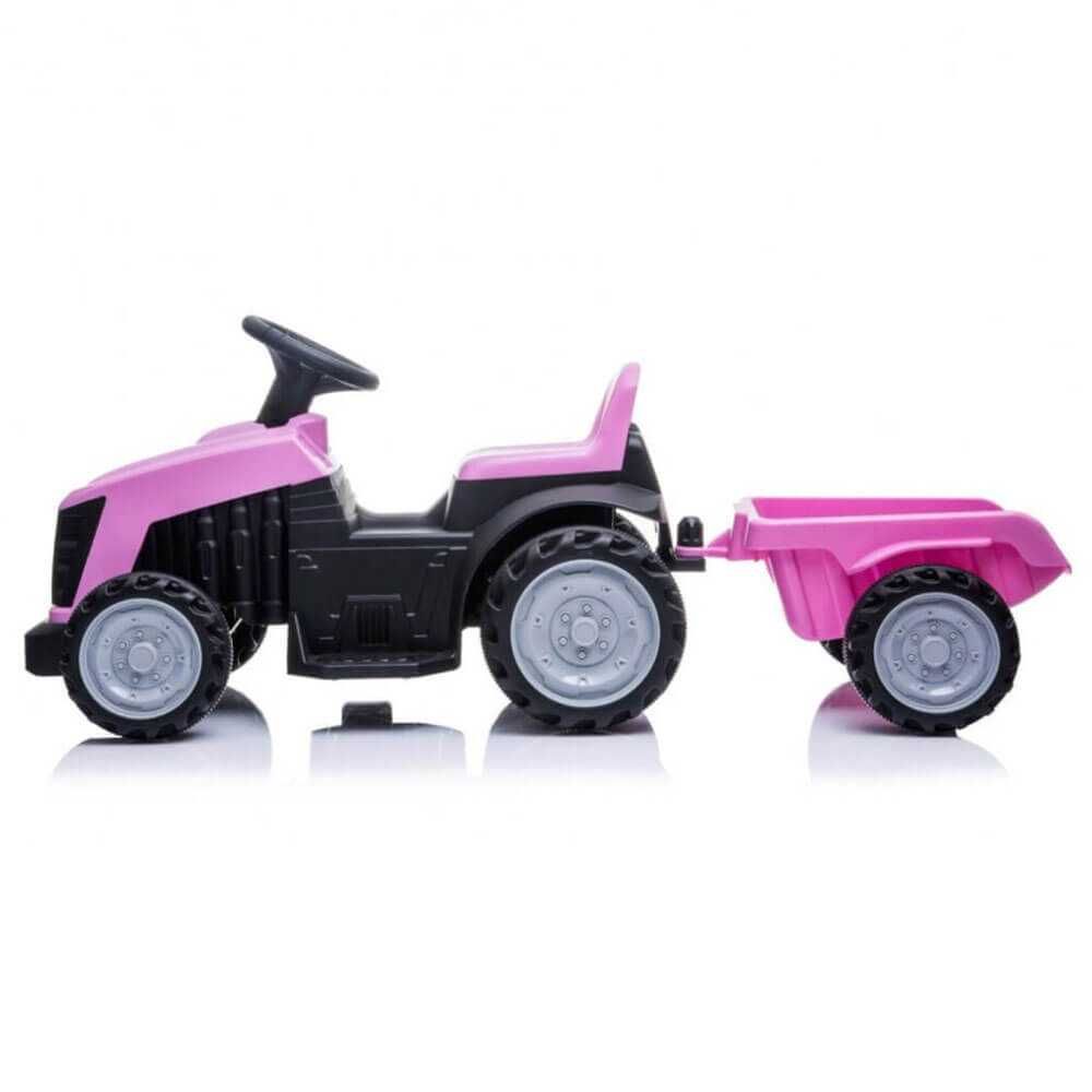 Tractor electric cu remorca pentru copii TR1908T galben