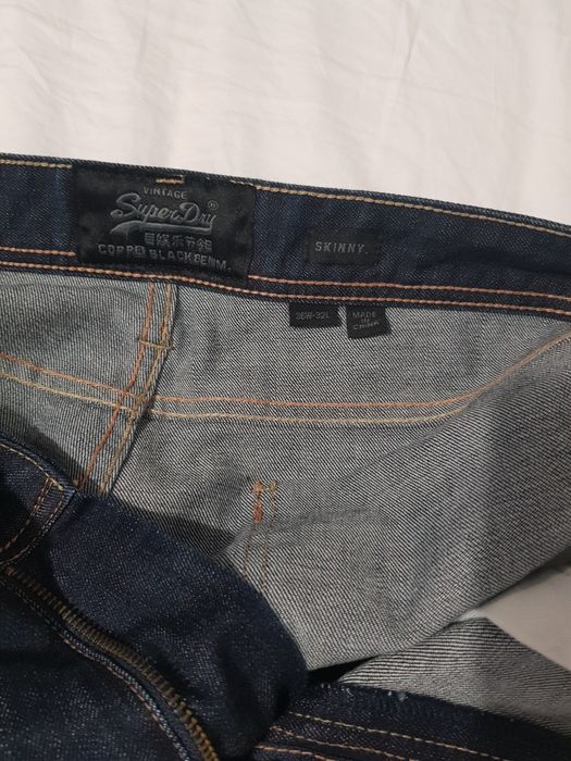 Blugi  Superdry skinny, bleumarin, mărime 36W-32L