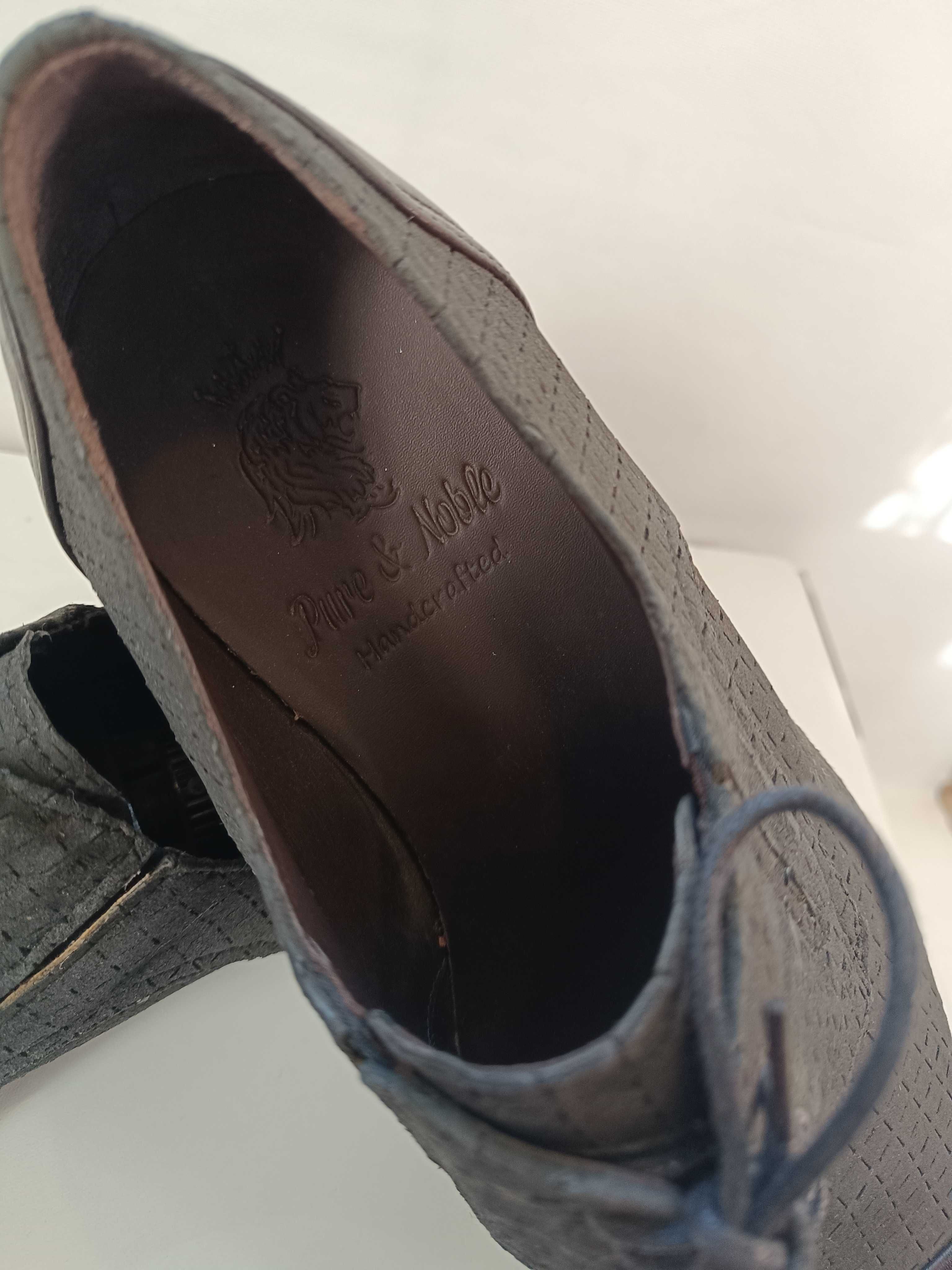 Pantofi derby 42 42.5 de lux GREVE NOI lucrati manual piele naturala