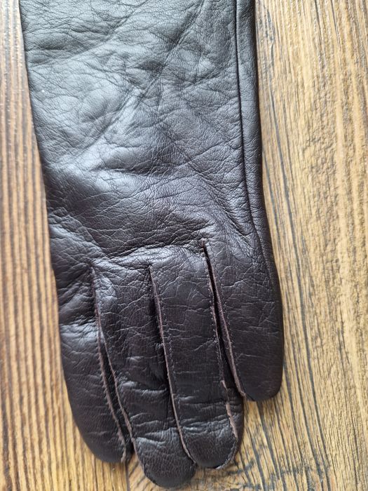 Страхотни дамски дълги ръкавици , естествена кожа,