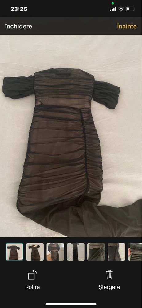 Rochie mulata pe corp cu material usor mulat pana jos