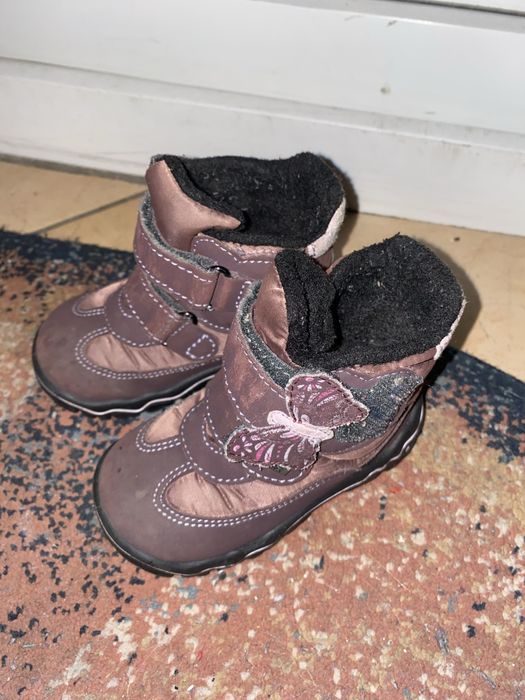 Ghete impermeabile Flexible mov cu fluturași marimea 21