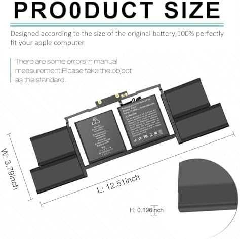 Нова лаптоп MacBook Pro 15” A1707 A1820 Батерия 2016 2017 – 76Wh 11.4V