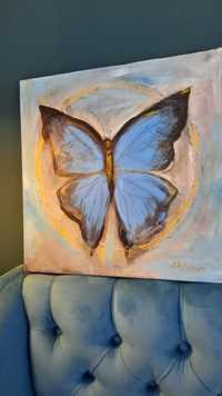 Blue Butterfly#tablou în ulei și acril #