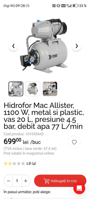 Vând Hidrofor nou