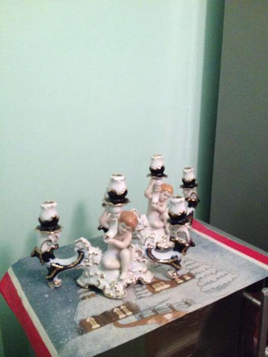 Bibelou porțelan sfeşnice