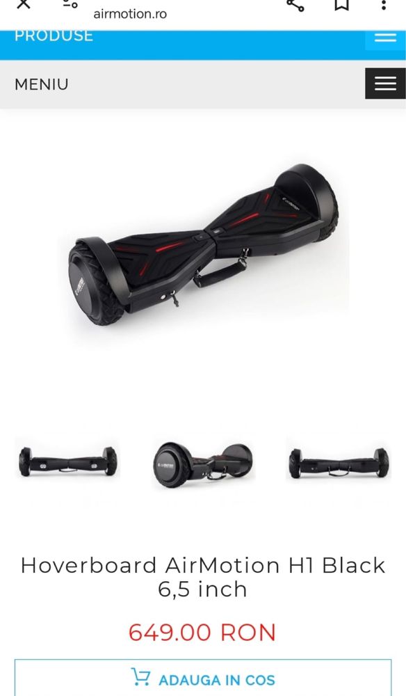 MDM vinde: Hoverboard AirMotion H1, 6,5 inch.