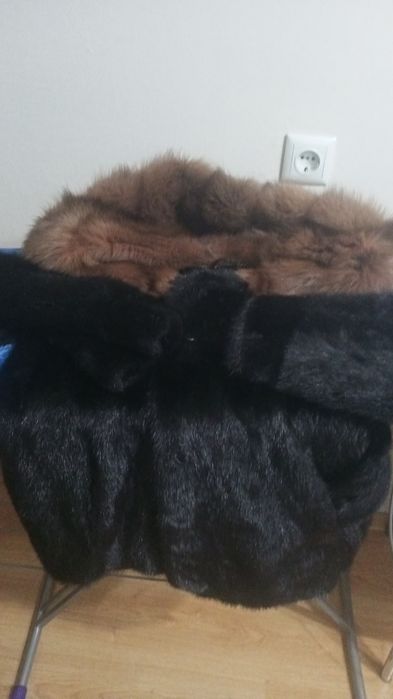 Норковая шуба,воротник соболь.