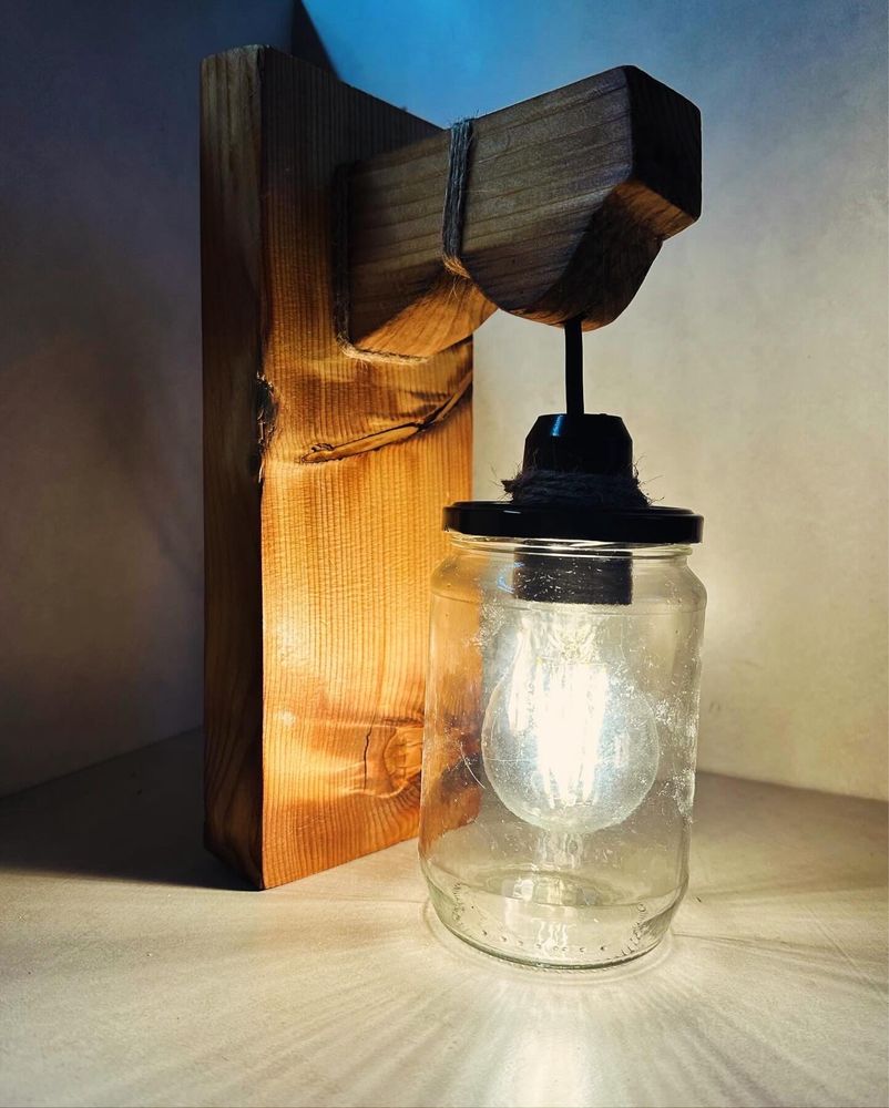 Lampa decorativa din lemn de stejar