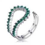 Inel Luxury 0.46ct Emerald Resizable, Argint 925 placat cu aur alb 18k