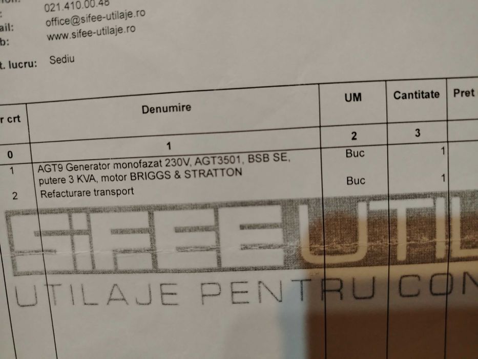 Generator curent 3 KVA