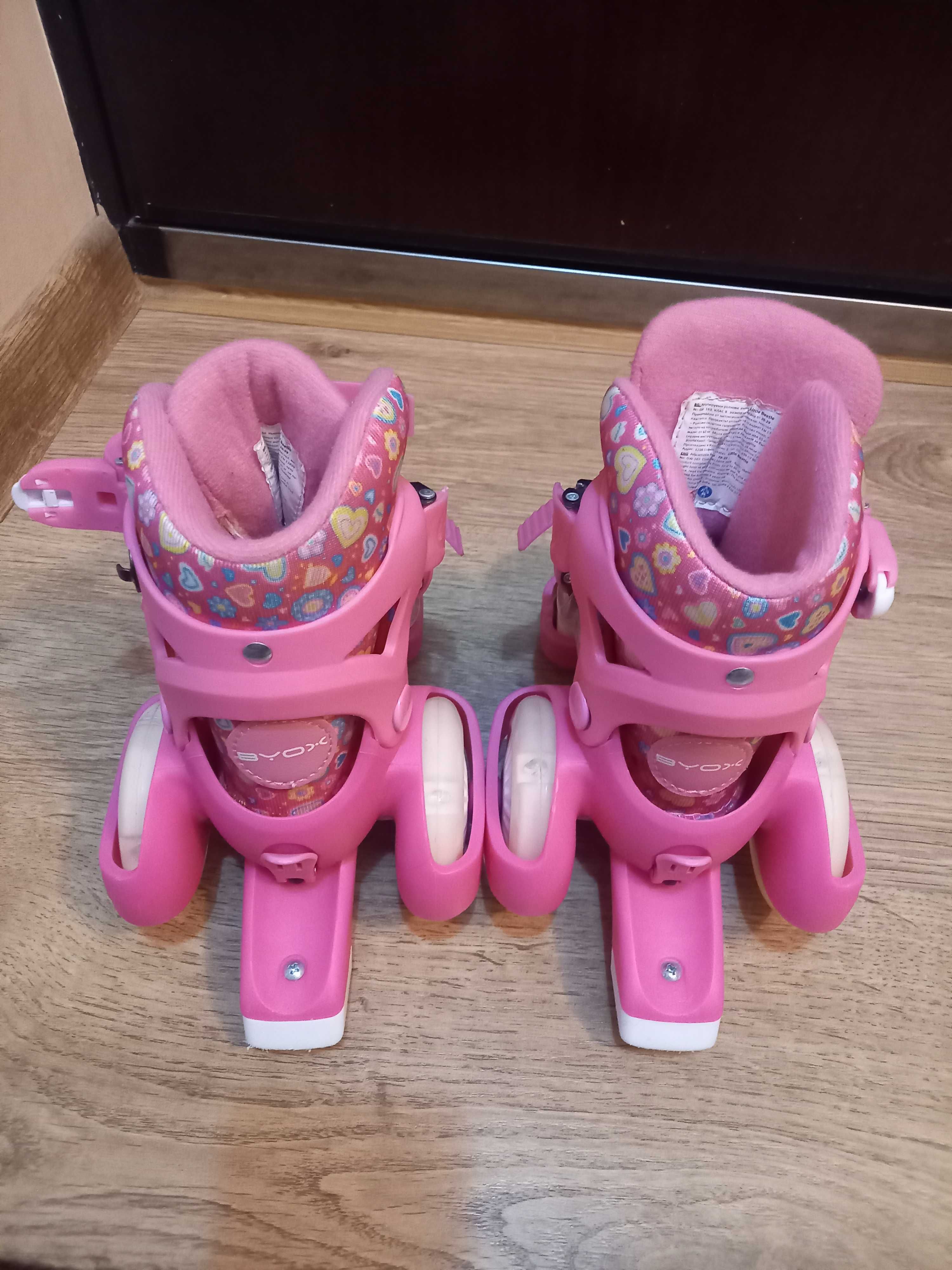 BYOX Регулируеми кънки с PVC колелца LITTLE BEETLE PINKY GIRL
