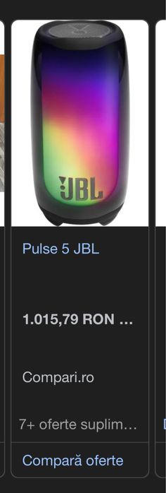 Boxă JBL Pulse 5 – sunet puternic & lumini spectaculoase 360°