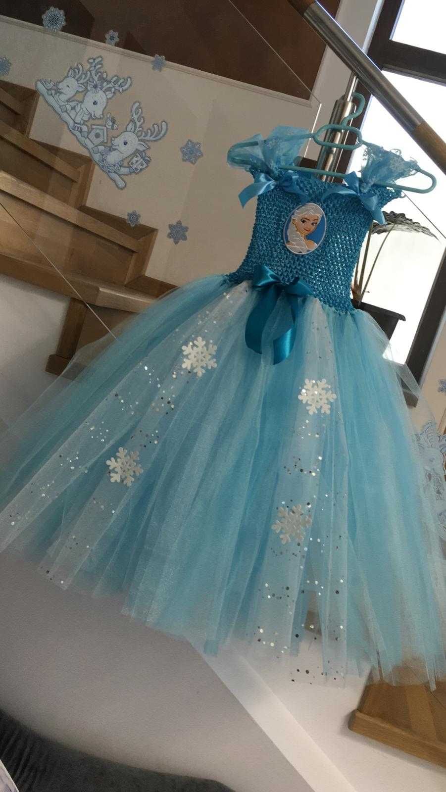 Rochita TUTU Printesa Elsa Frozen Fulg de Nea Craiasa Iernii serbare