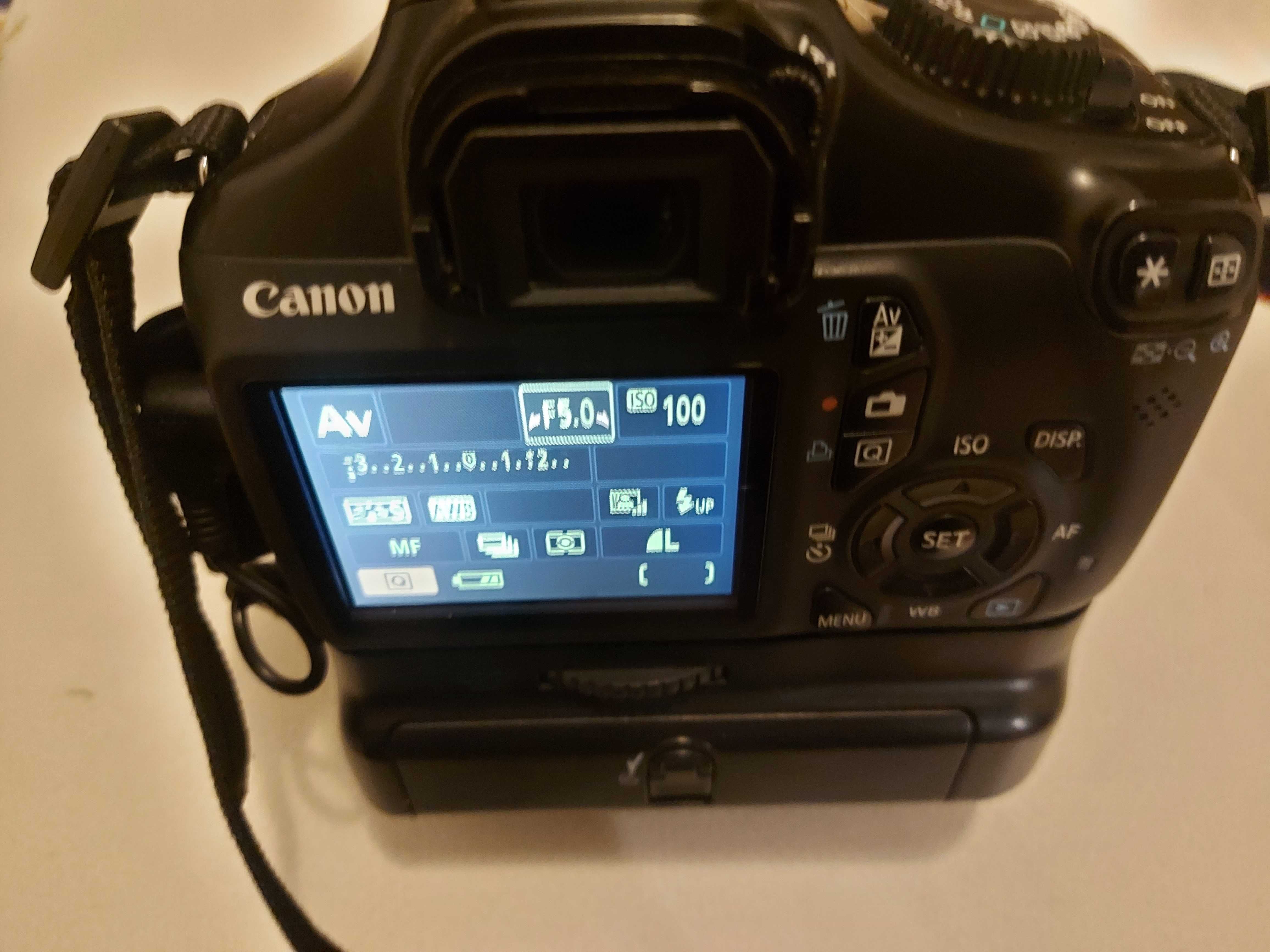 Canon 1100D 7k cadre, cu grip, obiectiv 18 55mm si EF-S 24mm