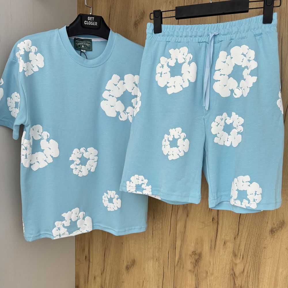 Denim Tears Summer Set Pink Blue Летен Екип Мъжки Син Розов Черен