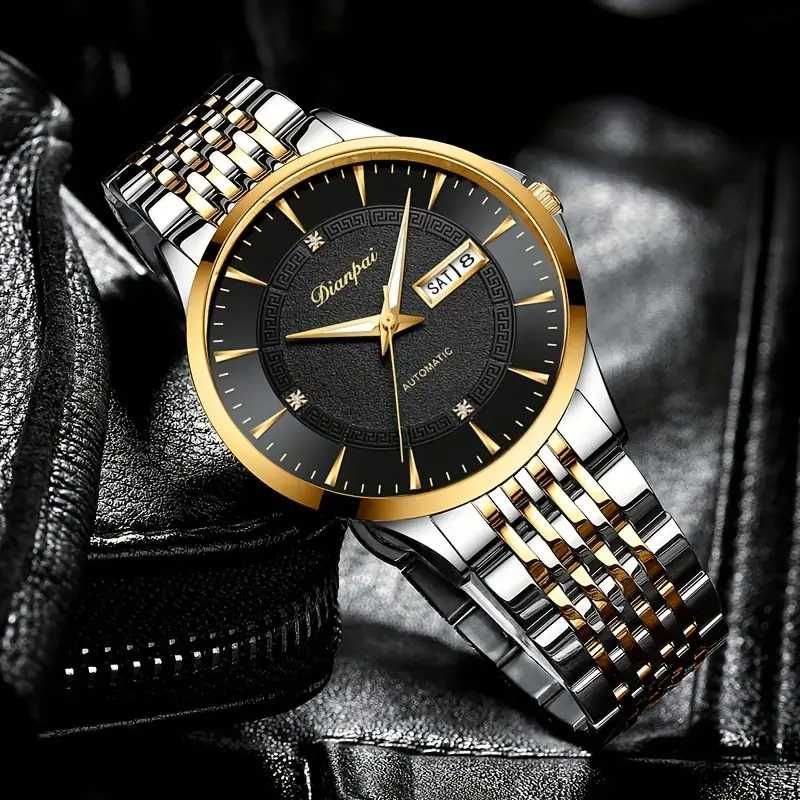 Механичен, Автоматичен, Класически златен часовник 18К Black/Gold !