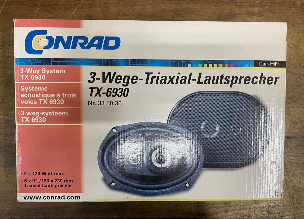 Boxe auto Conrad TX 6930,16/9,120W noi vintage