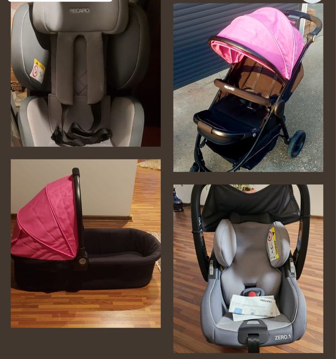 Scaun auto Recaro zero 1 Elite cu Isofix/360 si carucior Recaro