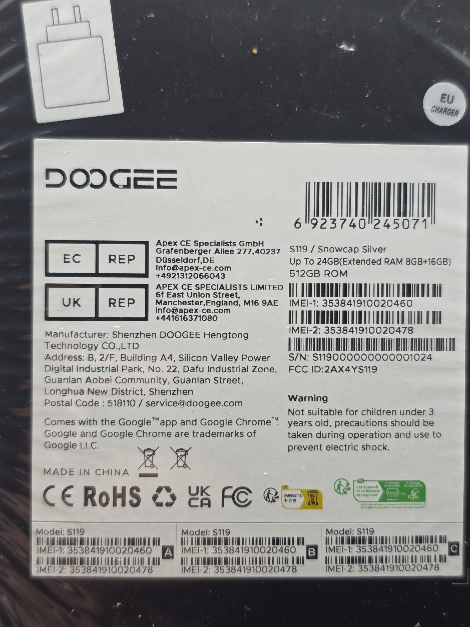 Telefon mobil Doogee S119, 4G, 6.72" FHD+ IPS 120Hz, SIGILAT