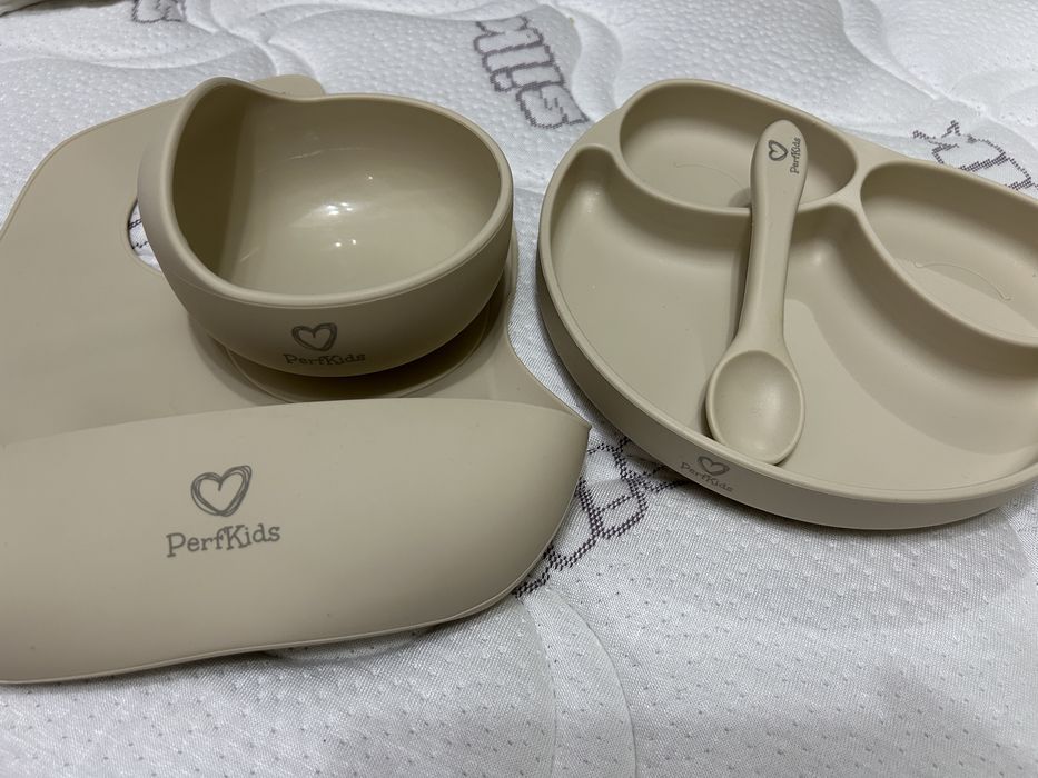 Набор стильной детской посуды + подарок