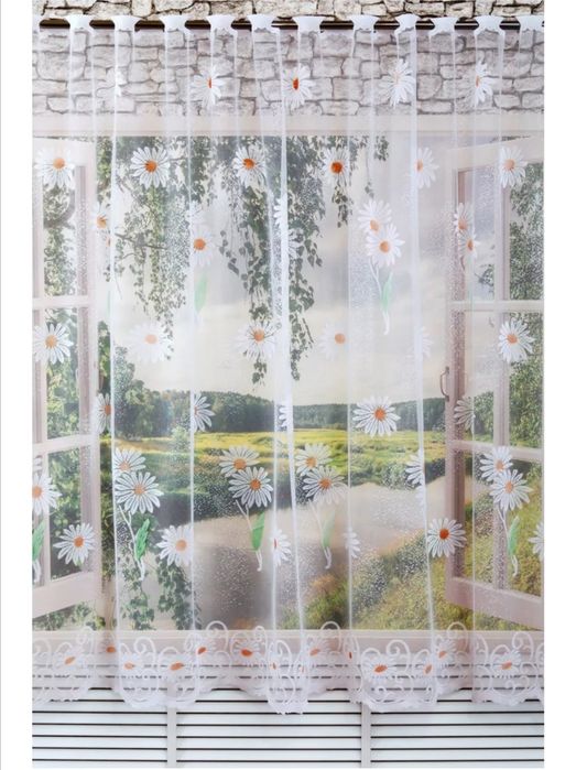 Тюль на кухню, короткая