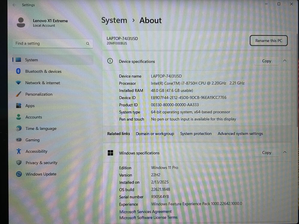 Laptop Workstation Lenovo X1 Extreme