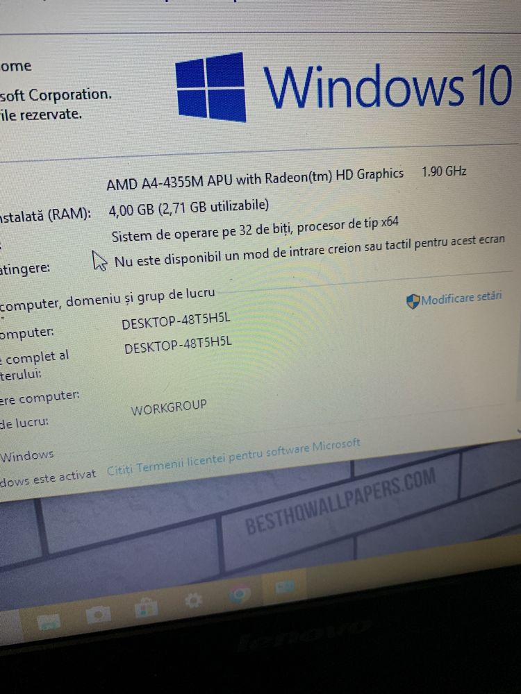 Laptop Lenovo Slim Display 14 led,4gb ram,500gb hdd,Windows 10 cu inca